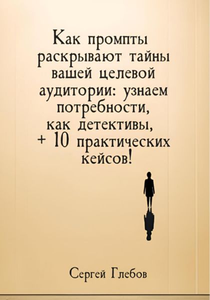 Обложка книги  «Как промпты раскрывают тайны вашей целевой аудитории: узнаем потребности, как детективы, + 10 практических кейсов!»