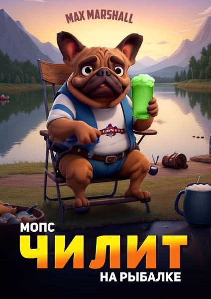 Обложка книги  «Мопс чилит на рыбалке»