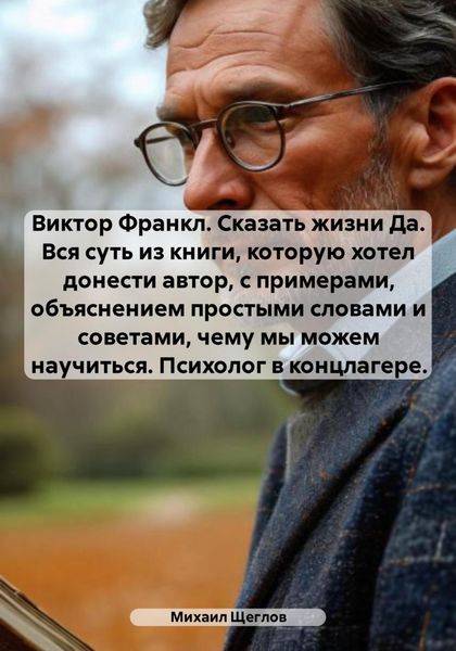 Обложка книги  «Виктор Франкл. Сказать жизни Да. Вся суть из книги, которую хотел донести автор, с примерами, объяснением простыми словами и советами, чему мы можем научиться. Психолог в концлагере.»
