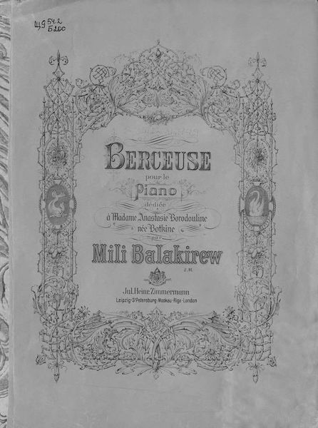 Обложка книги  «Berceuse»