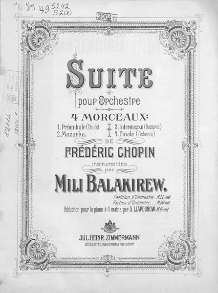 Обложка книги  «Suite pour Orchestre»