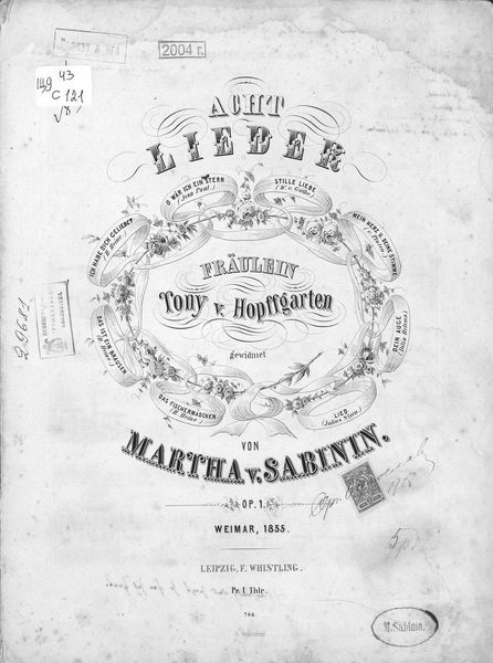 Обложка книги «Acht Lieder von Martha v. Sabinin»