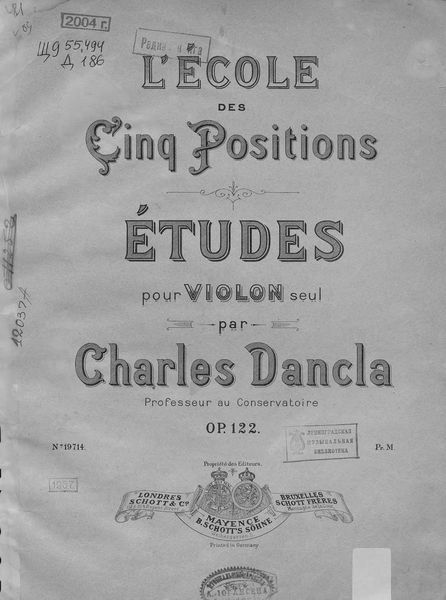 Обложка книги  «Etudes pour Violon seul par Charles Dancla»