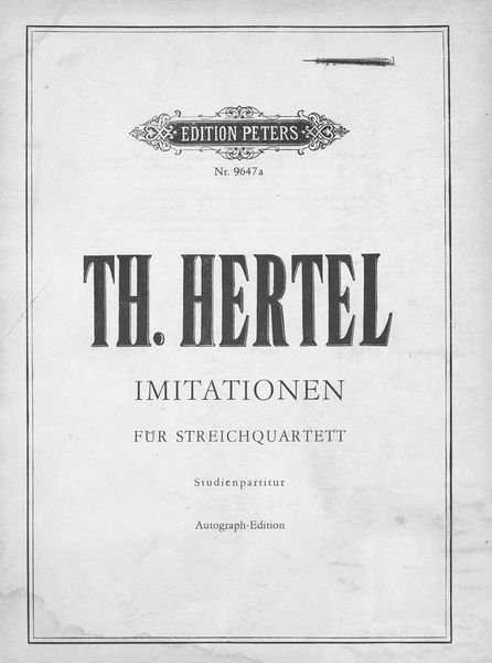 Обложка книги  «Imitationen fur Streich quartett»