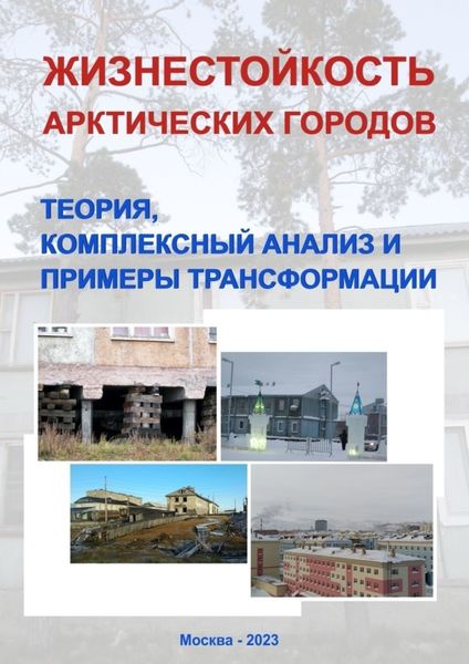 Обложка книги  «Жизнестойкость арктических городов: теория, комплексный анализ и примеры трансформации. Коллективная монография»