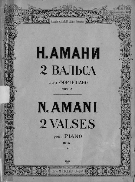 Обложка книги  «Два вальса для фортепиано»