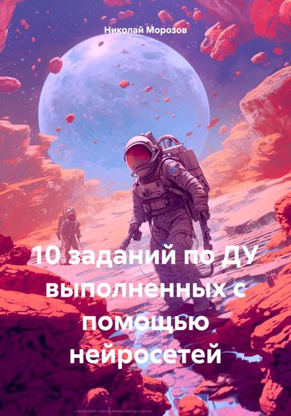 Обложка книги  «10 заданий по ДУ выполненных с помощью нейросетей»