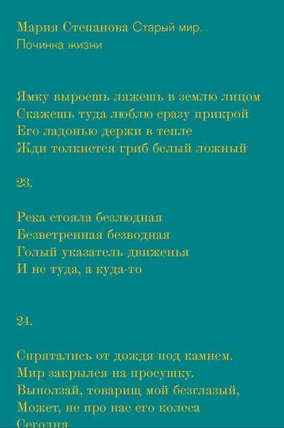 Обложка книги  «Старый мир. Починка жизни»