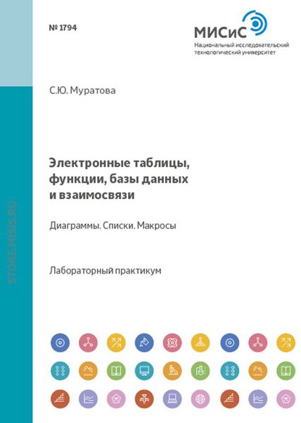 Обложка книги  «Электронные таблицы, функции, базы данных и взаимосвязи. Диаграммы. Списки. Макросы»