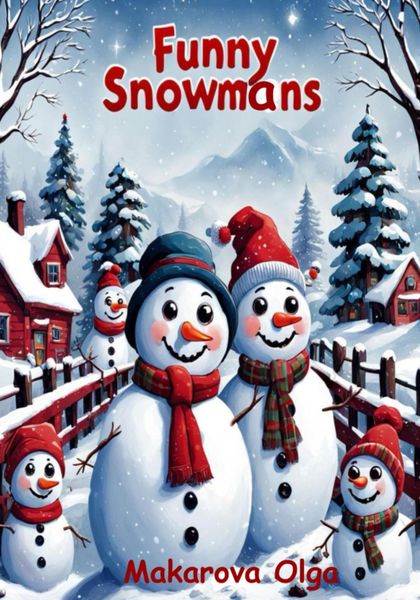 Обложка книги  «Fuuny snowmans. Раскраска для детей»