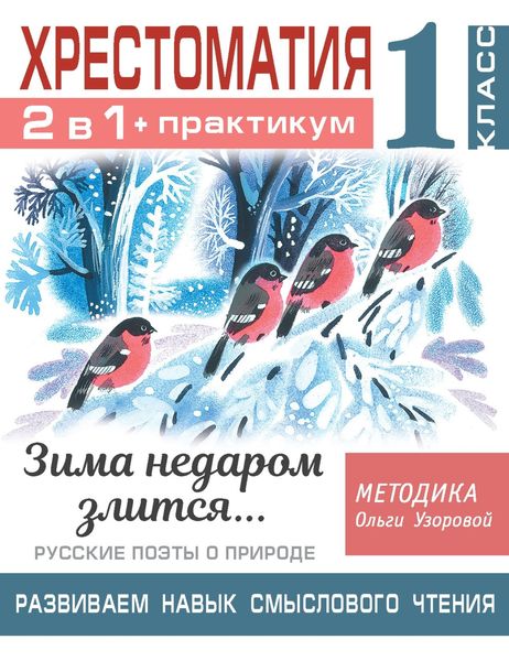 Обложка книги  «Хрестоматия. Практикум. Развиваем навык смыслового чтения. Зима недаром злится. Русские поэты о природе. 1 класс»