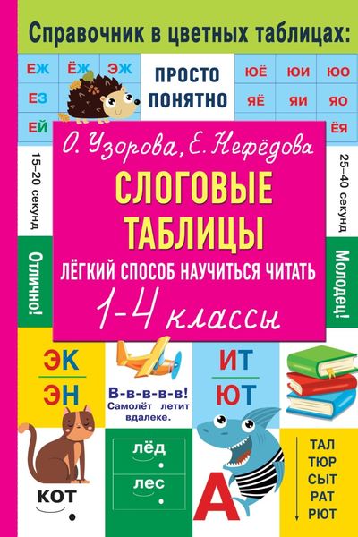 Обложка книги  «Слоговые таблицы. Лёгкий способ научиться читать. 1–4 классы»