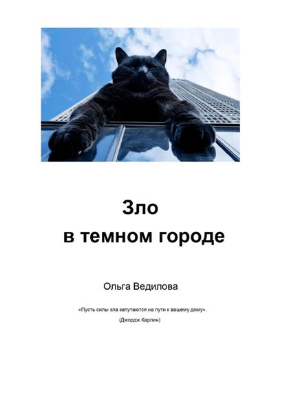 Обложка книги  «Зло в темном городе»