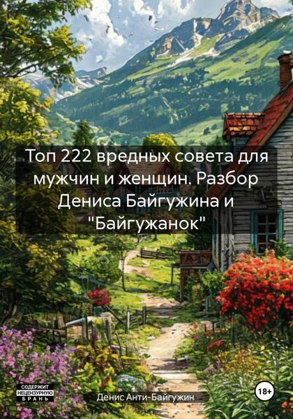Обложка книги  «Топ 222 вредных совета для мужчин и женщин. Разбор Дениса Байгужина и «Байгужанок»»