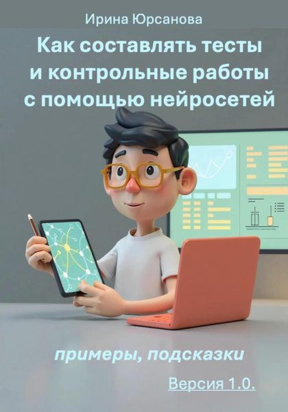 Обложка книги  «Как составлять тесты и контрольные работы с помощью нейросетей. Версия 1.0»