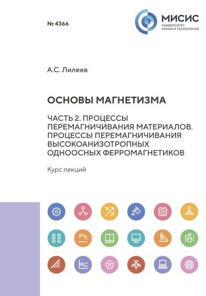 Обложка книги  «Основы магнетизма. Часть 2. Механизмы перемагничивания магнитных материалов. Процессы перемагничивания высокоанизотропных одноосных ферромагнетиков»