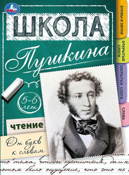 Обложка книги  «Школа Пушкина. Чтение. От букв к словам. 5-6 лет»