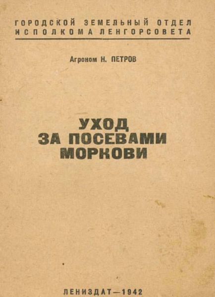 Обложка книги  «Уход за посевами моркови»