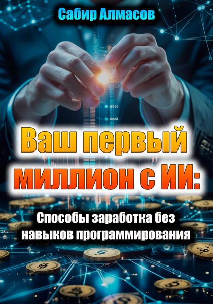 Обложка книги  «Ваш первый миллион с ИИ: Способы заработка без навыков программирования»