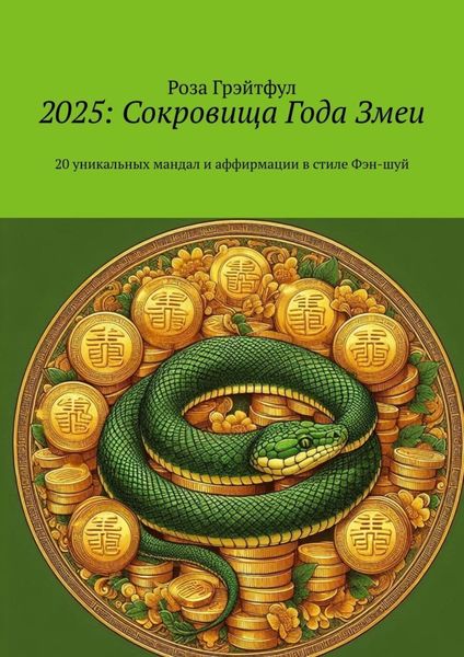 Обложка книги  «2025: Сокровища года Змеи. 20 уникальных мандал и аффирмации в стиле Фэн-шуй»