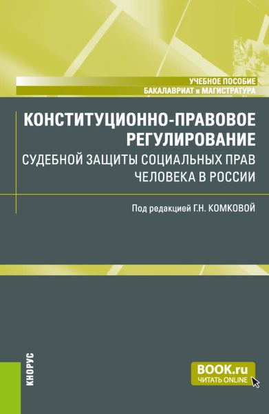 Обложка книги  «Конституционно-правовое регулирование судебной защиты социальных прав человека в России. (Бакалавриат, Магистратура). Учебное пособие.»
