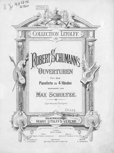 Обложка книги  «Ouverturen fur das pianoforte zu 4 Handen»