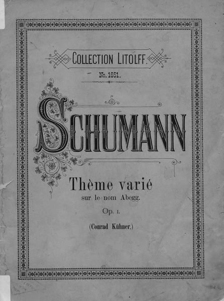 Обложка книги  «Theme varie sur le nom Abegg»