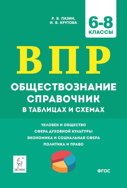 Обложка книги  «Обществознание. ВПР. 6-8 классы. Справочник в таблицах и схемах»