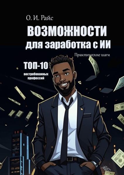 Обложка книги  «Возможности для заработка с ИИ. Практические шаги. Топ-10 востребованных профессий»