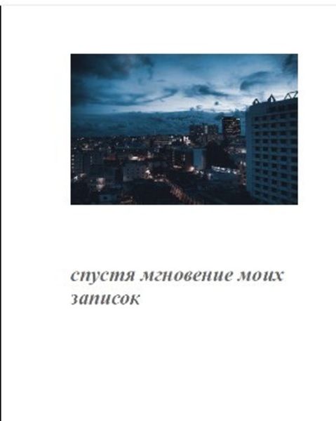 Обложка книги  «Спустя мгновение моих записок»