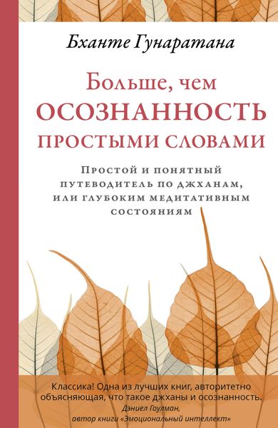 Обложка книги  «Больше, чем осознанность простыми словами. Простой и понятный путеводитель по джханам, или глубоким медитативным состояниям»