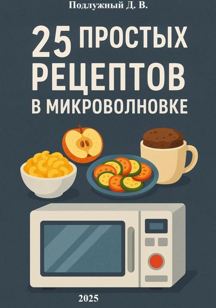 Обложка книги  «25 простых и быстрых рецептов блюд в микроволновки»