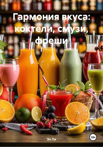 Обложка книги  «Гармония вкуса: коктели, смузи, фреши»