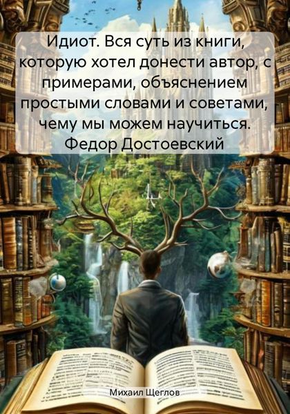 Обложка книги  «Идиот. Вся суть из книги, которую хотел донести автор, с примерами, объяснением простыми словами и советами, чему мы можем научиться. Федор Достоевский»