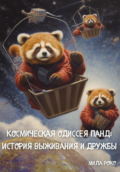Обложка книги  «Космическая Одиссея Панд: История Выживания и Дружбы»