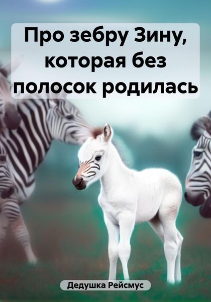 Обложка книги  «Про зебру Зину, которая без полосок родилась»