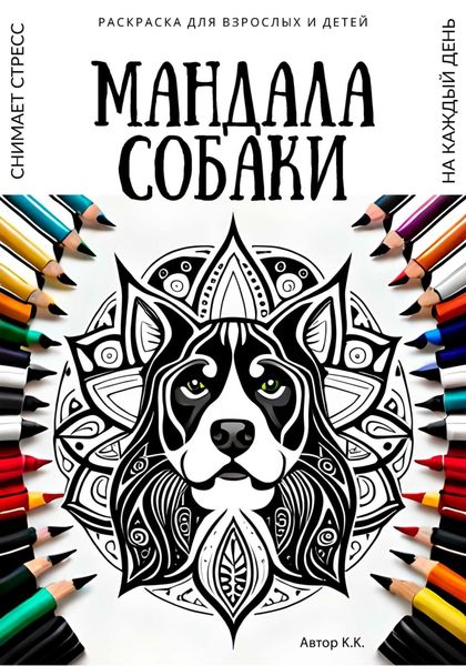 Обложка книги  «Раскраска для взрослых и детей. Мандала Собаки»