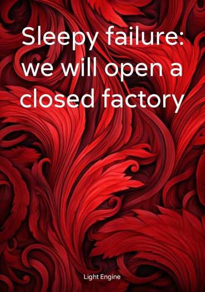 Обложка книги  «Sleepy failure: we will open a closed factory»