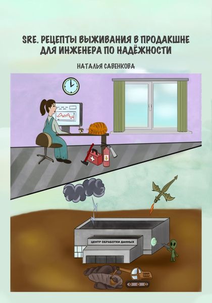 Обложка книги  «SRE. Рецепты выживания в продакшне для инженера по надежности»