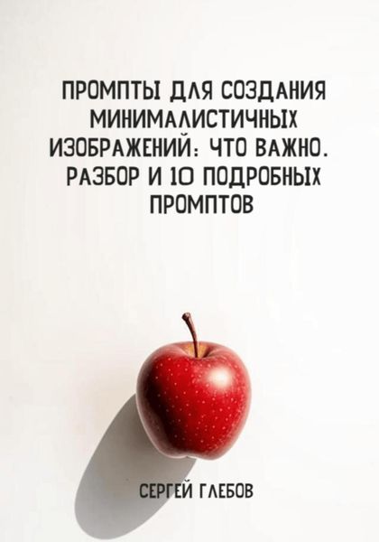 Обложка книги «Промпты для создания минималистичных изображений: что важно. Разбор и 10 подробных промптов.»