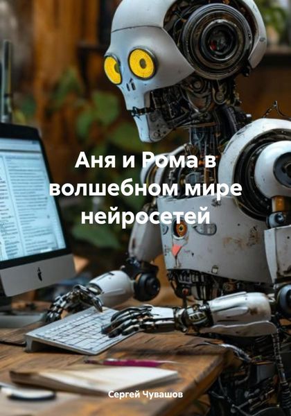 Обложка книги  «Аня и Рома в волшебном мире нейросетей»