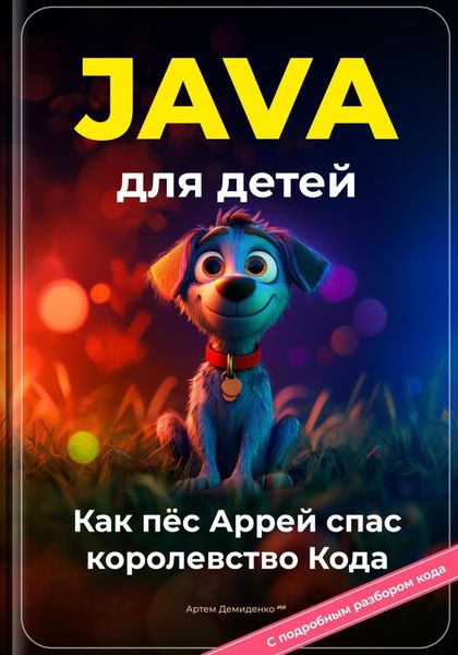 Обложка книги  «Java для детей: Как пёс Аррей спас королевство Кода»