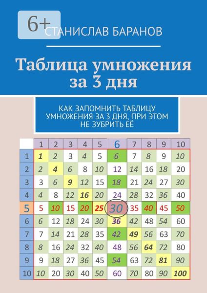 Обложка книги  «Таблица умножения за 3 дня. Как запомнить таблицу умножения за 3 дня, при этом не зубрить её»