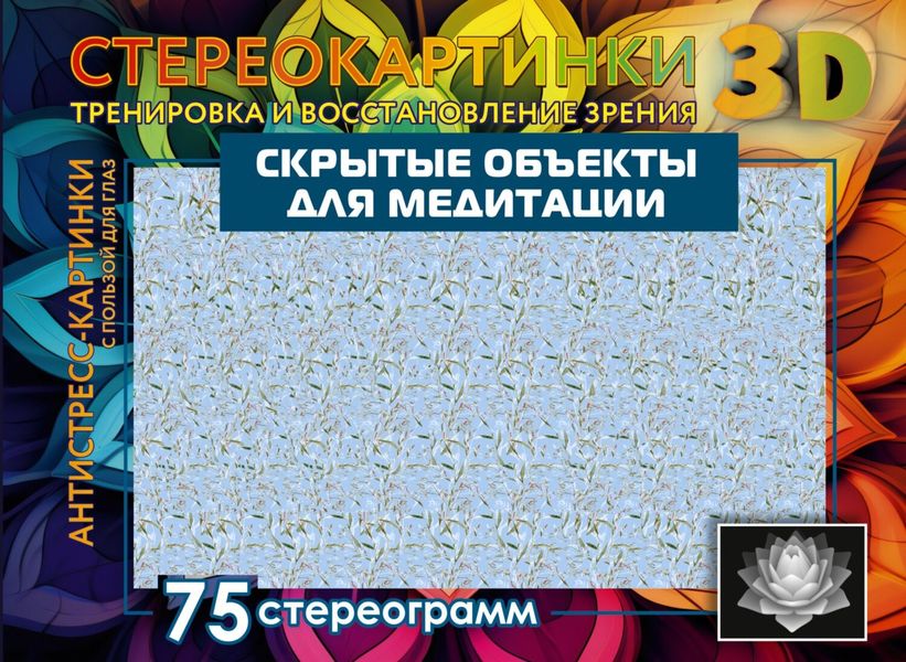 Обложка книги  «Скрытые объекты для медитации. 75 стереограмм. Тренировка и восстановление зрения»