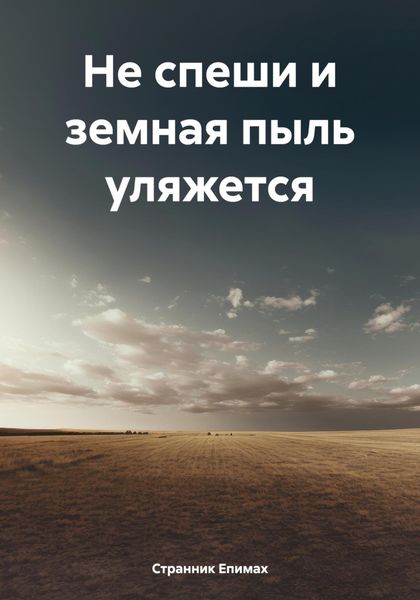 Обложка книги  «Не спеши и земная пыль уляжется»