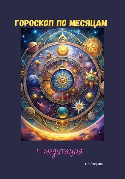 Обложка книги  «Гороскоп по месяцам + медитация»