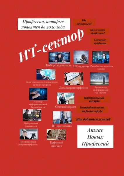 Обложка книги  «Атлас Новых Профессий. ИТ-сектор. Профессии, которые появятся до 2030 года»