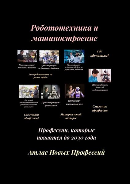 Обложка книги  «Атлас Новых Профессий. Робототехника и машиностроение. Профессии, которые появятся до 2030 года»
