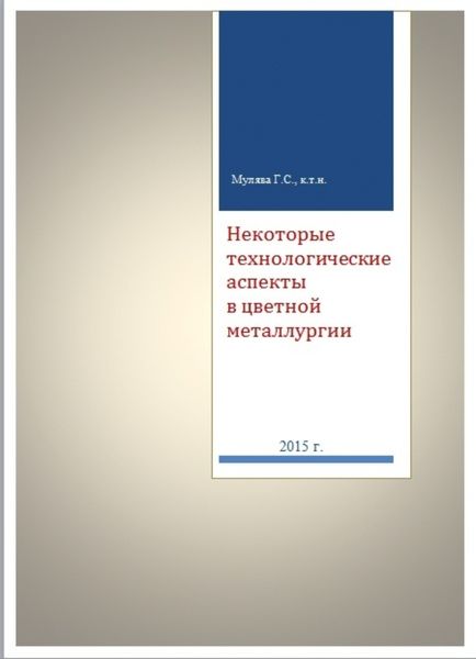 Обложка книги «Некоторые технологические аспекты в цветной металлургии»
