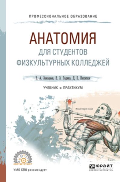 Обложка книги  «Анатомия для студентов физкультурных колледжей. Учебник и практикум для СПО»